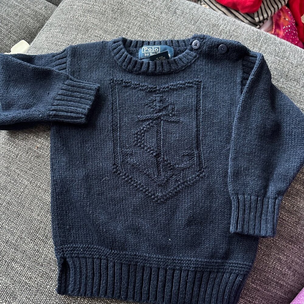 Nautical Polo Ralph Lauren Navy Blue Anchor Knit Sweater. ⚓️
